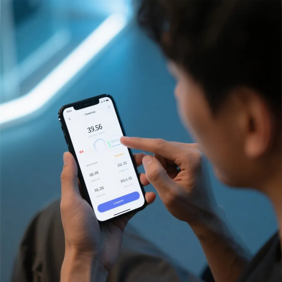 User checking racing draw results on mobile